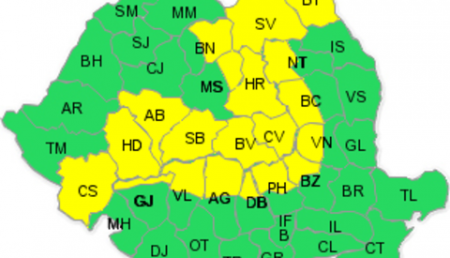 Cod galben de ploi in jumatatea nordica a Argesului