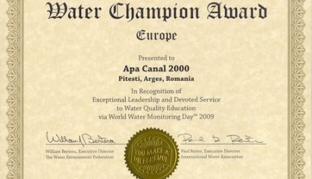 Apa Canal 2000 SA a intrat in posesia premiului Campionul Apei