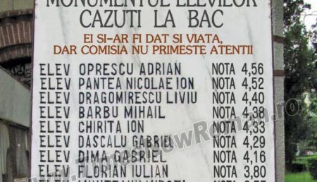 „Ministerul Educatiei a ridicat un monument in cinstea elevilor cazuti la Bac:)”