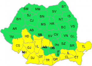 ATENȚIE! COD GALBEN DE PLOI ABUNDENTE ȘI VIJELII!