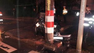 PITEȘTI: ACCIDENT. MAȘINĂ FĂCUTĂ ZOB