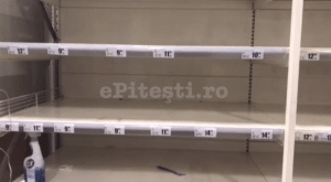 (VIDEO) PITEȘTENII AU “RAS” RAFTURILE CU DEZINFECTANȚI