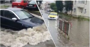 VIDEO: LA MIOVENI, MAŞINILE ÎNOATĂ CA RECHINII PRIN APĂ