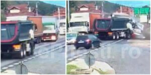 VIDEO: A APĂRUT FILMAREA CU IMPACTUL VIOLENT ÎNTRE TREI TIR-URI