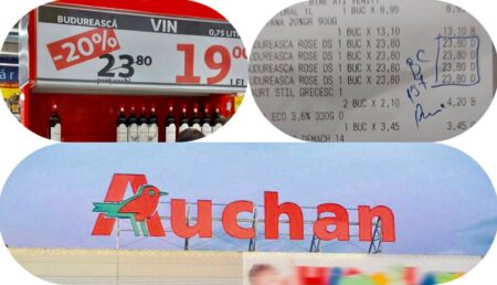 La Auchan Găvana, un preț la raft, altul la casă