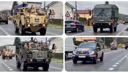 Un convoi militar NATO trece astăzi prin Argeș. Alte șapte convoaie, programate luna aceasta