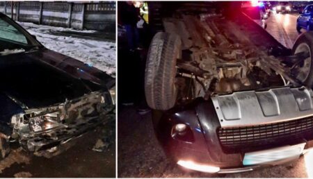 Accident în Argeș! S-a răsturnat cu mașina