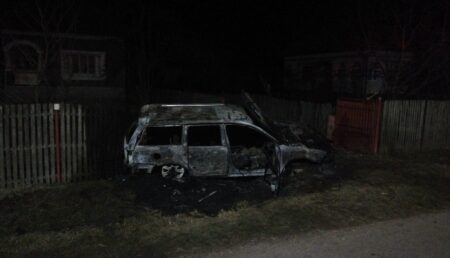 Argeș: O mașină a ars ca o torță în urma unui accident