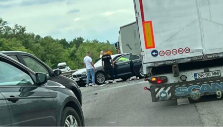 Accident pe Autostrada A1, Pitești-București! Un BMW este implicat!