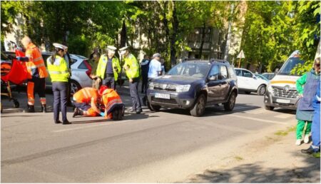 Pitești: Pieton lovit de o mașina în Craiovei