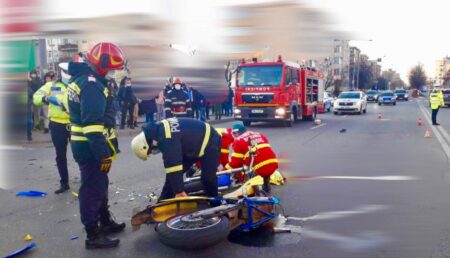 Argeș: Accident la LIDL! Un motociclist este implicat