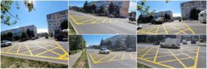 Pitești: Marcaj nou ce împiedică blocarea traficului