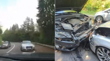 Șofer de Audi cu maxim tupeu! A blocat zeci de oameni în trafic după ce a provocat un accident