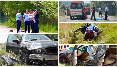 Argeș: Motociclist, impact frontal mortal cu un BMW!