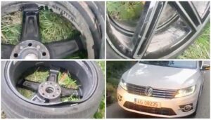Argeș. Incredibil! Și-a distrus jantele pe șosea! Daună de mii de euro!