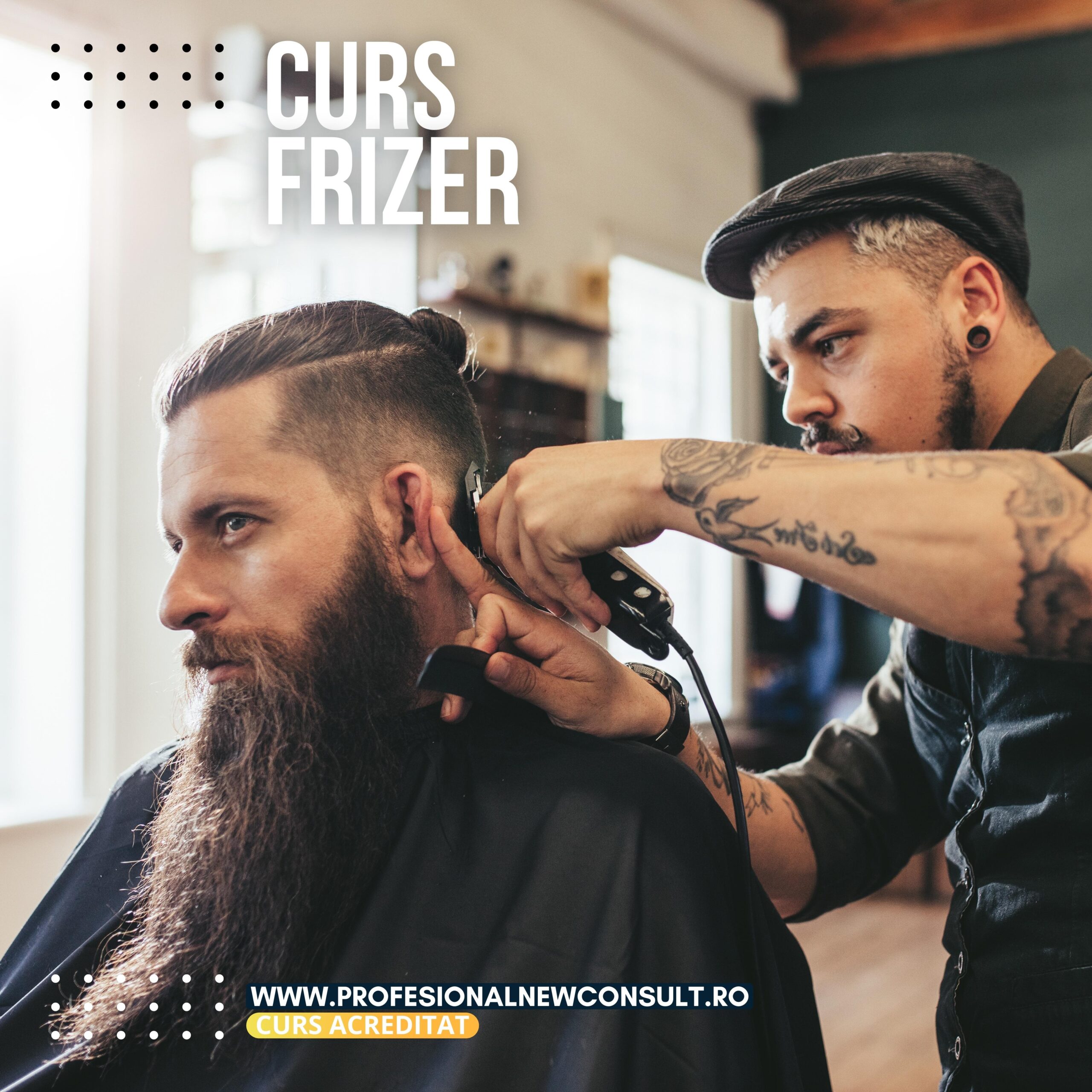 Curs acreditat de frizer/ haircutbarber în Pitești! epitesti