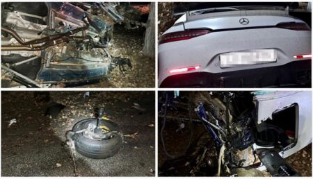 Bolid Mercedes, praf! Puști de 19 ani, mort! Șoferul este în stare gravă!