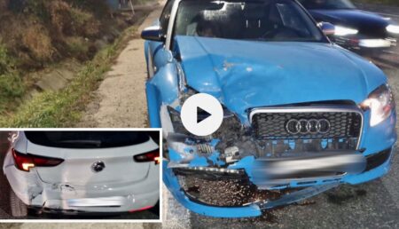 Argeș. Accident LIVE! Audi făcut praf după ce a intrat într-un Opel!
