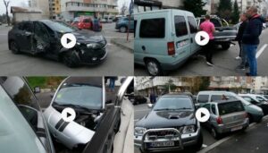 Pitești. A intrat în mașinile parcate! Imagini LIVE!