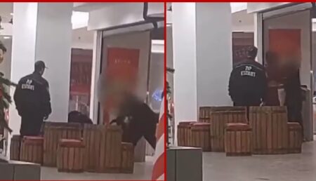 Revoltător! Femeie jucată în picioare de către un agent de pază, în mall!