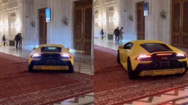 Cu Lamborghini pe covorul roșu din holul Parlamentului României