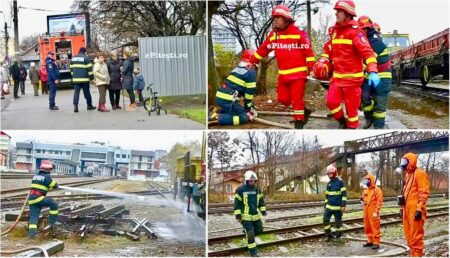Accident feroviar cu victime la Gara Pitești, urmat de incendiu!