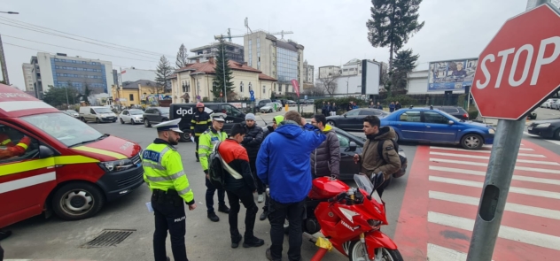 Pitești: Accident cu motociclist!