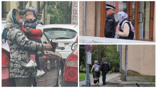 Pitești: A ieșit cu copiii la cerșit prin Centru