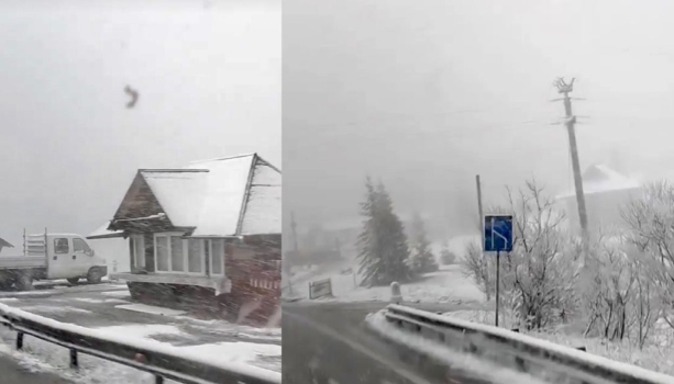 În 8 mai ninge ca în plină iarnă! Imagini de necrezut! „Vine moșul!”
