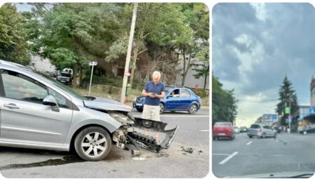 Pitești. Accident în Găvana! Un Peugeot, praf!
