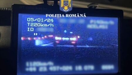 Șofer prins cu 220 km/h pe drumul expres Pitești – Craiova