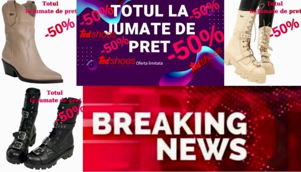 Ofertă imbatabilă, de NEREFUZAT! Reducere 50% la TOATE produsele, în magazin și pe site!