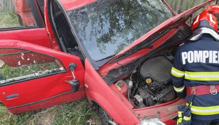 Accident în Argeș: un șofer de 81 de ani a „zburat” de pe șosea