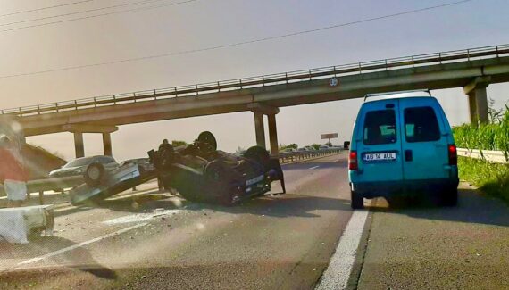 Accident grav pe Autostrada A1, Pitești – București: Mașină răsturnată
