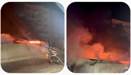 Argeș. Incendiu violent la depozitul Carrefour! Pericol imens de propagare