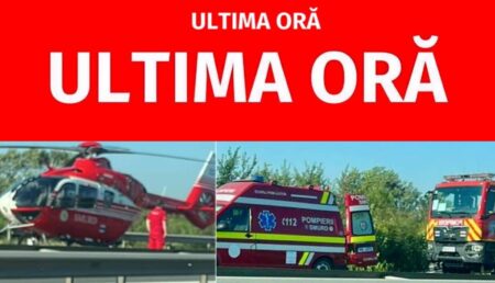 Accident grav pe Autostrada A1, trafic BLOCAT: A intervenit elicopterul