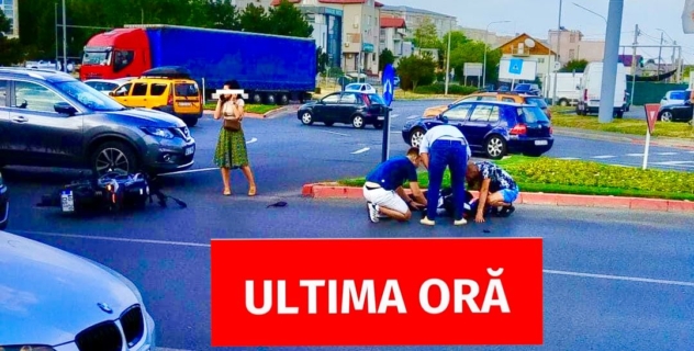 Accident grav, în Pitești, lângă Kaufland: Un motociclist este implicat!