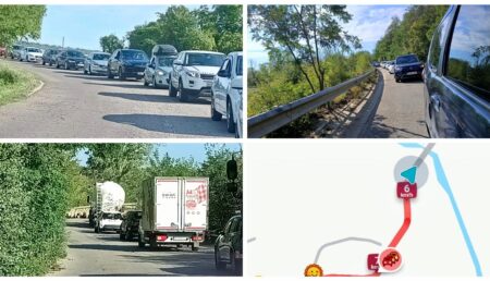 Video exclusiv! Jale la ieșirea de pe Autostradă, coloane de mașini