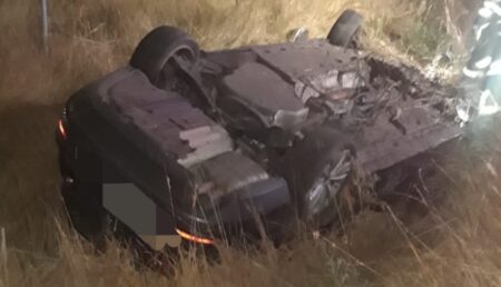 Accident grav pe Autostrada A1 Pitești-Bucuresti: S-a răsturnat cu mașina!