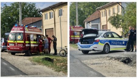 Accident lângă Pitești! Biciclist acroșat de un autoturism