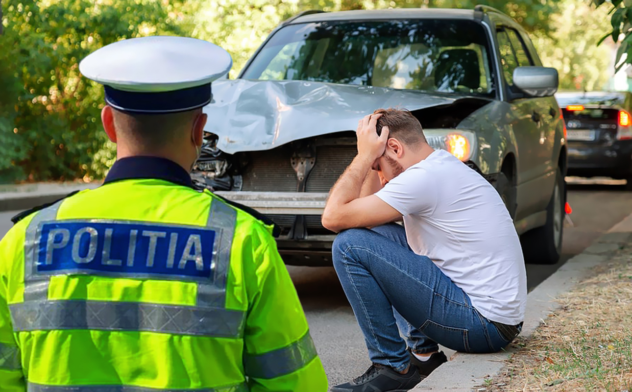 Accident după frânare bruscă pentru un câine. Cine e vinovat, cine plătește?