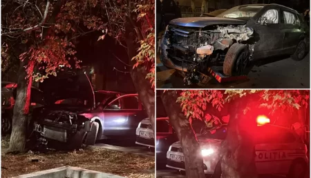 Accident în lanț: 13 autoturisme distruse