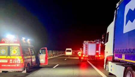 Accident grav pe Autostrada A1, Pitești – București: Un mastodont, implicat!