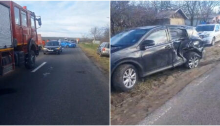 Accident grav: Trei frați răniți în urma unei depășiri periculoase