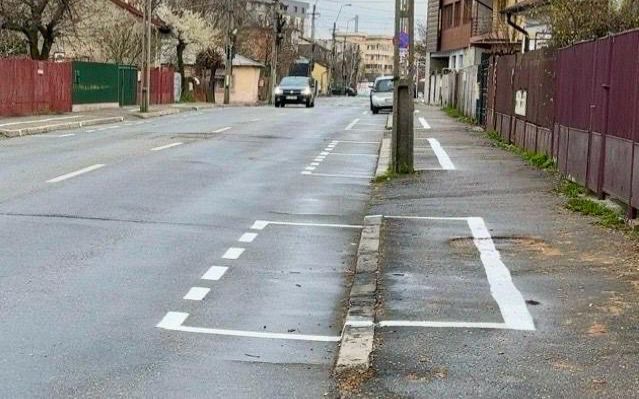 Ce-au fumat ăștia de la ADP Pitești? Cu o roată pe trotuar și alta în depresie!