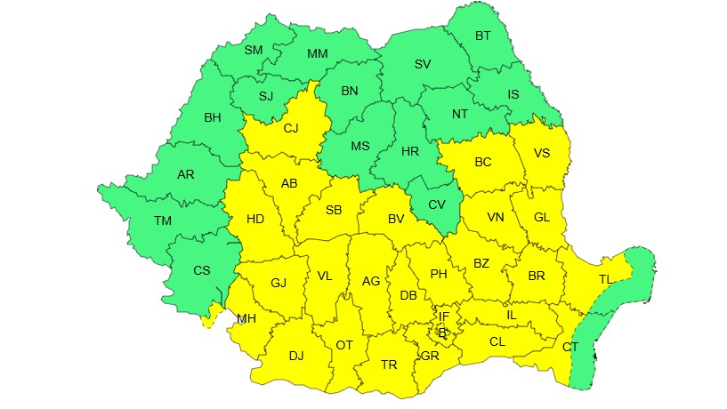 Haos meteo începând de azi, 6 mai! Harta zonelor vizate de furia naturii