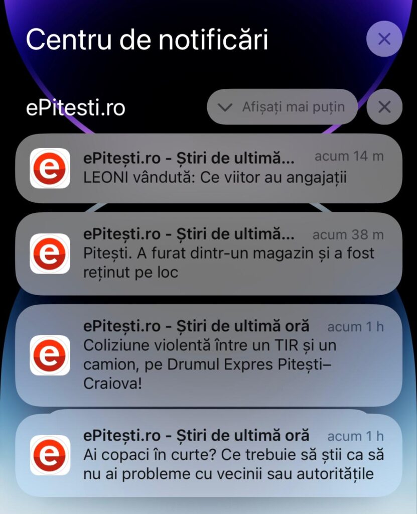 Aplicație Notificări