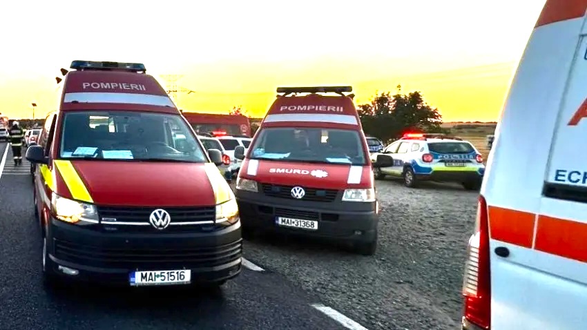 A1, sens Pitești – București: Impact violent între 2 autoturisme