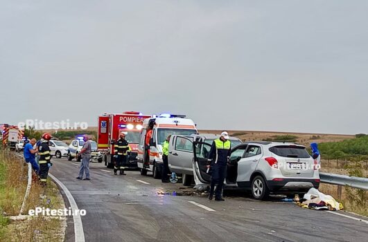 Argeș. Șofer mort și angajați ai unei companii de electricitate, implicați într-un accident grav