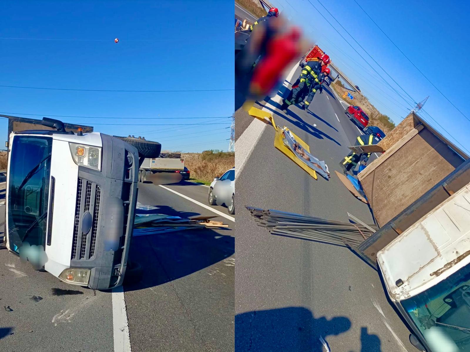 Încă un accident pe Autostrada A1 București–Pitești!